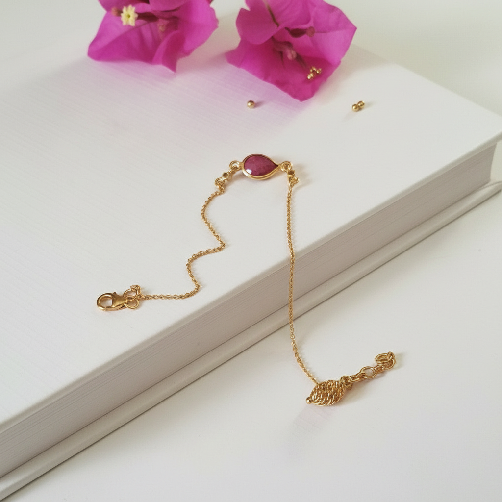 Ruby Charm Bracelet