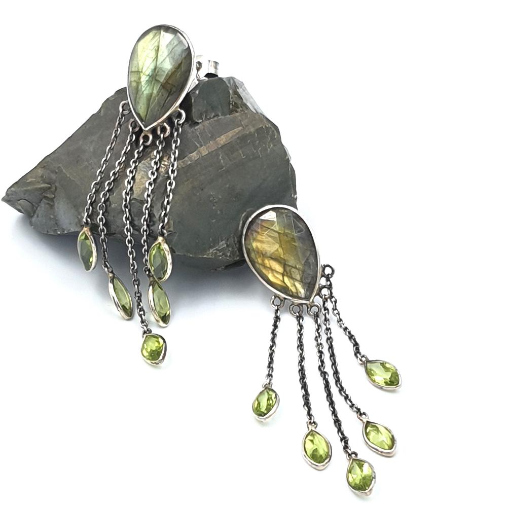 925 sterling silver earrings with gemstones, made in India with sustainable packaging