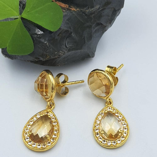 925 sterling silver stud earrings with gemstones for office wear – The Carats 