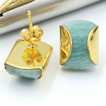 Load image into Gallery viewer, 925 sterling silver earrings with gemstones, made in India with sustainable packaging
