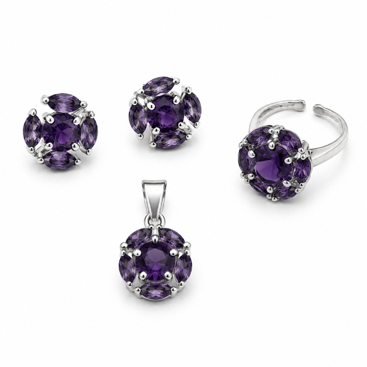 Floral Amethyst Parure
