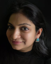 Load image into Gallery viewer, 925 sterling silver earrings with gemstones, made in India with sustainable packaging
